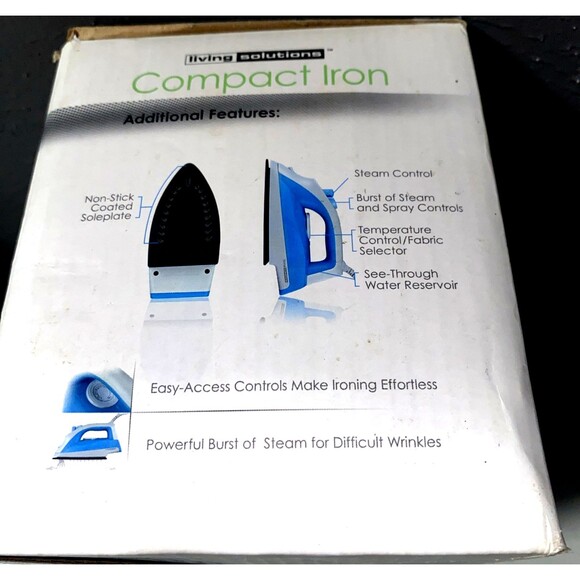 Living Solutions Non Stick Coated Soleplate Compact Iron - IN BOX - Picture 4 of 4